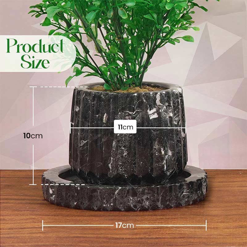 Marble Planter Straight Line Design - 10cm