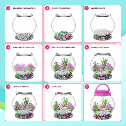 Light-Up Unicorn Terrarium Kit for Kids