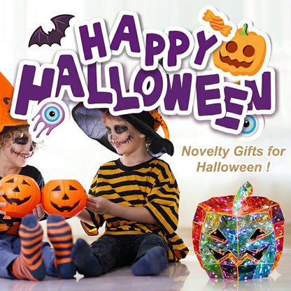 Colorful Pumpkin Prism Lamp — Halloween Art Sculpture Night Light 17