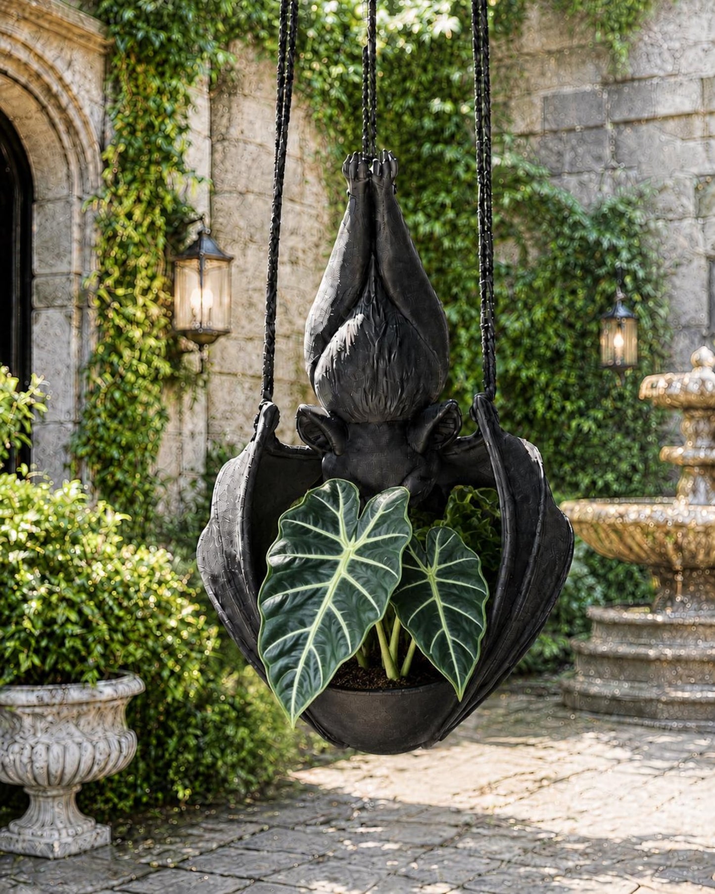 Hanging Bat Plant Pot — Gothic Halloween Planter 19
