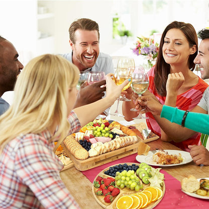 Bamboo Cheese Board & Knife Set – Large Charcuterie Board with Accessories Perfect Housewarming Gift for Women, Couples, Weddings & Bridal Showers | Entertain in Style