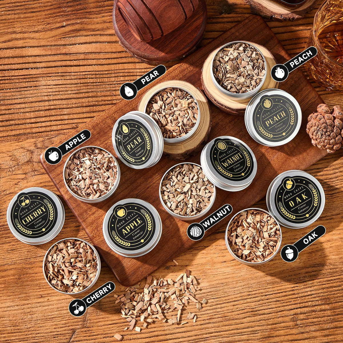 Whiskey Smoker Kit with Torch - 6 Flavors Wood Chips