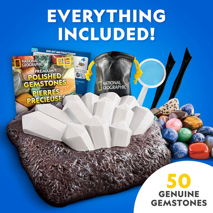 National Geographic Gigantic Gemstone Dig Kit with 50 Real G