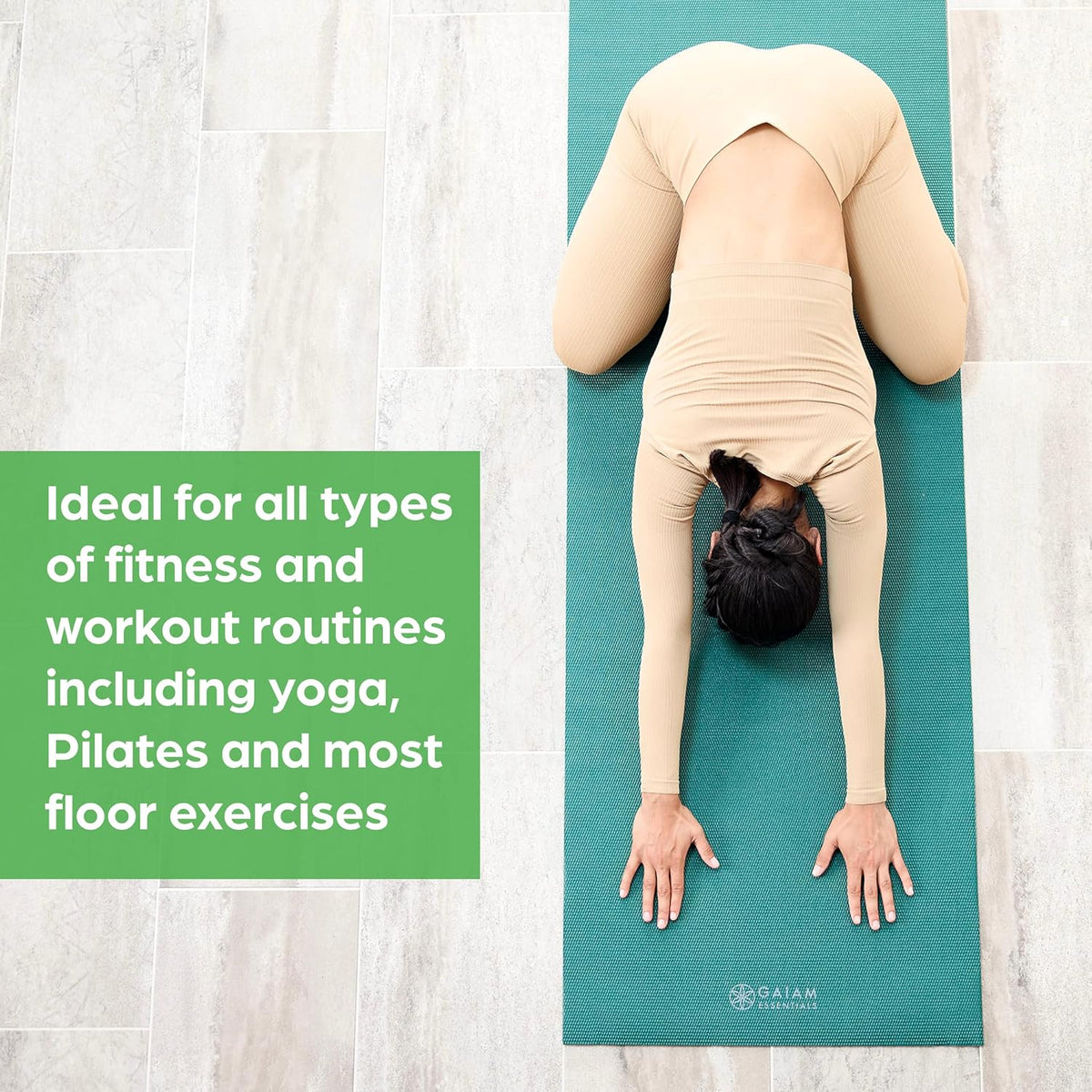 Gaiam Essentials Premium Yoga Mat with Yoga Mat Carrier Slin