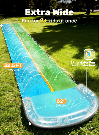 JOYIN 32.5ft double lane water slide with sprinkler and body boards