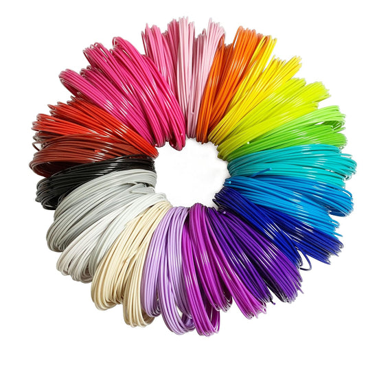 lovejoyou 3D Pen Print Filament - 20 Bundle Printer PLA Refills - Printing Refill Plastic Filiment Suitable Doodler to Create Art Crafts Things, Gel Clay Material, Perfect Birthday Gifts for Kids