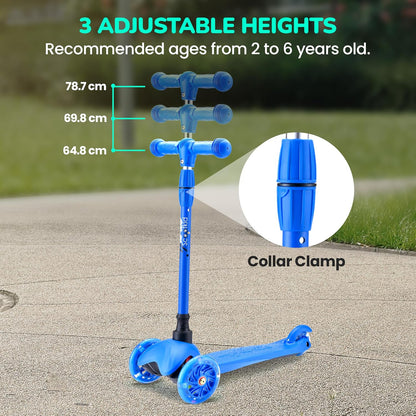 Hurtle Mini Kickboard 3 Wheel Scooter for Kids Ages 2-5