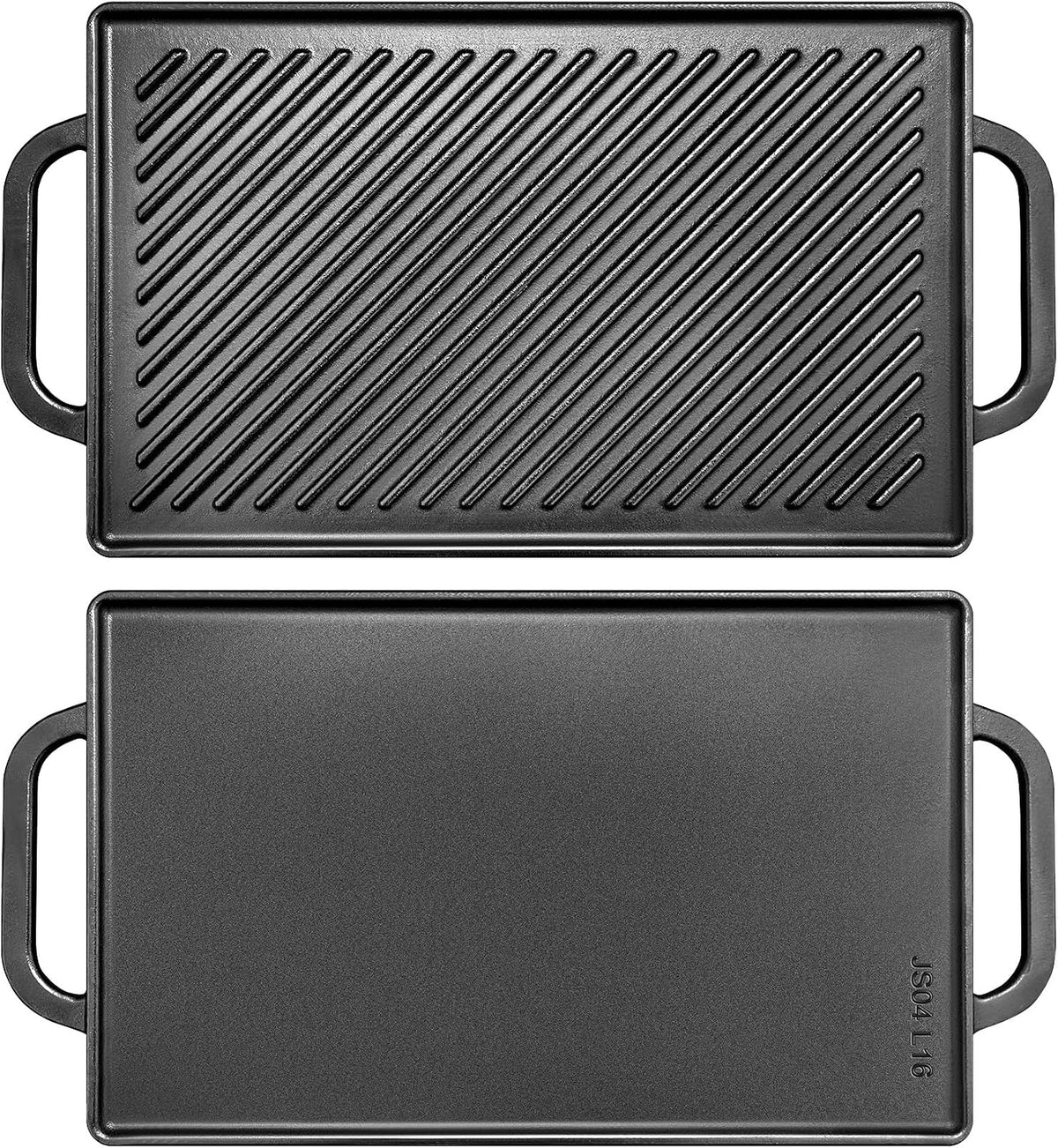 GGC Cast Iron Reversible Grill Griddle，Double Sided Grill Pa
