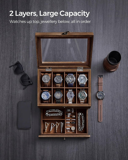 SONGMICS 8 Compartment Watch Holder