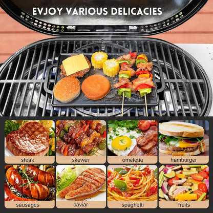 GGC Cast Iron Reversible Grill Griddle，Double Sided Grill Pa