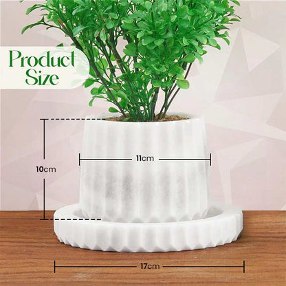 Marble Planter Straight Line Design - 10cm