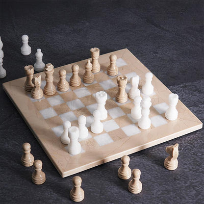 Marble Chess Set 25cm – Verona & White