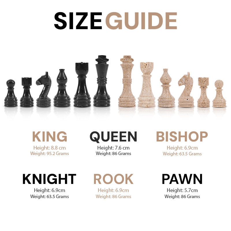 Chess Figures – Travertine & Black