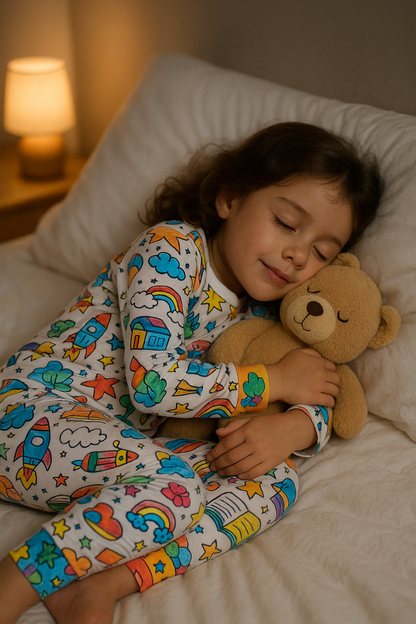 ScribbleDreams™ Sketch Colorful Children's Pajama Set