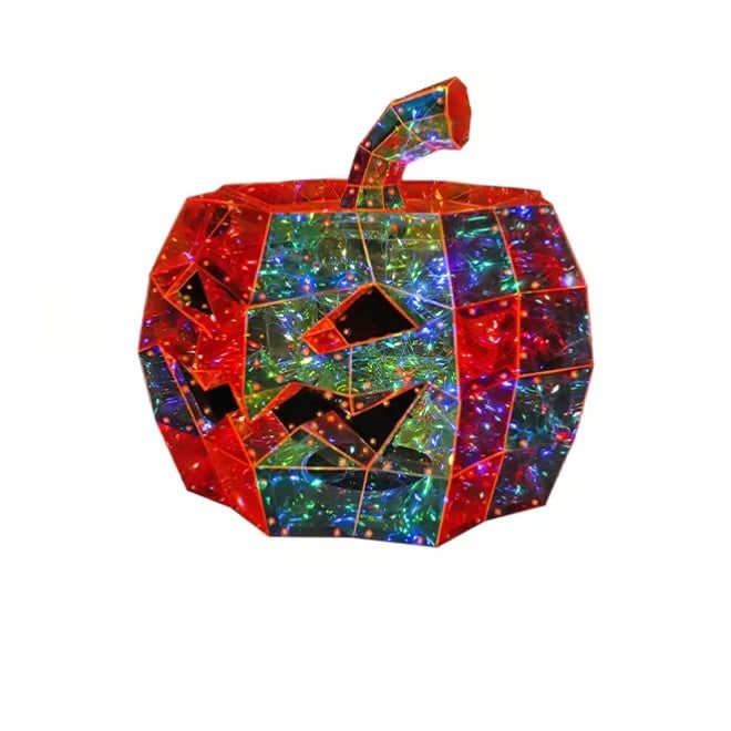 Colorful Pumpkin Prism Lamp — Halloween Art Sculpture Night Light 14