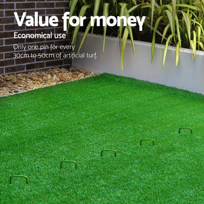 Prime Turf Artificial Grass 50pcs Synthetic Pins Fake Lawn Turf Weed Mat Pegs Joining Tape
