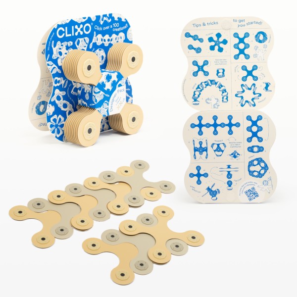 Clixo Designer Pack - Beige/Grey – Magnetic Building Toy
