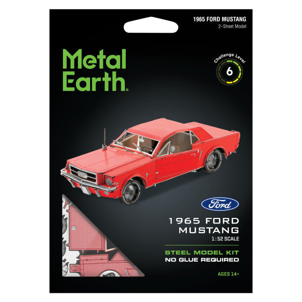 Metal Earth Metal Earth - 1965 Ford Mustang Coupe - Red – 3D Metal Model Kit