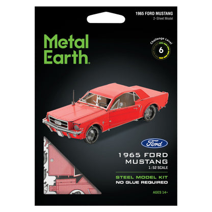 Metal Earth Metal Earth - 1965 Ford Mustang Coupe - Red – 3D Metal Model Kit