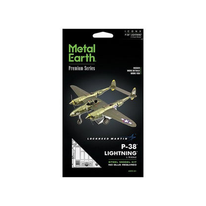 Metal Earth ICONX P-38 Lightning – 3D Metal Model Kit