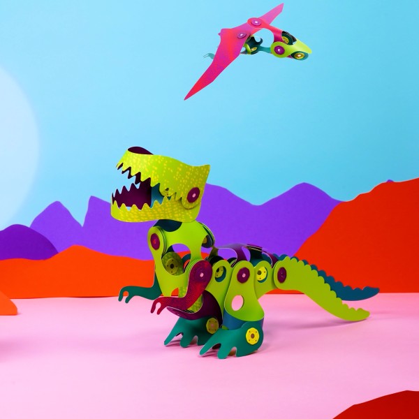 Clixo Dino Adventure – Magnetic Building Toy
