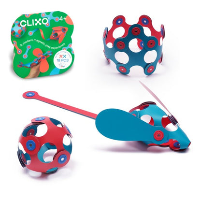 Clixo Itsy Pack - Flamingo/Turquoise – Magnetic Building Toy