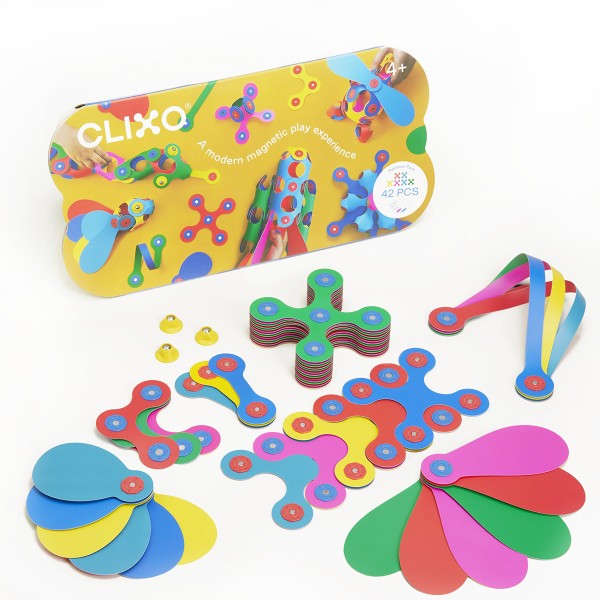 Clixo Rainbow Pack – Magnetic Building Toy