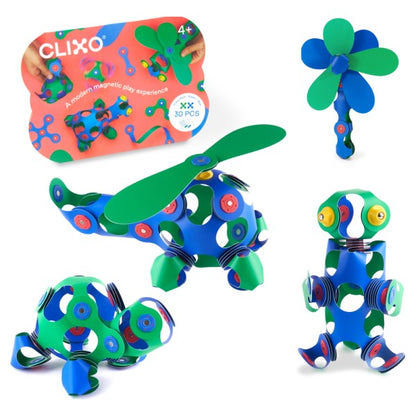 Clixo Crew Pack - Blue/Green – Magnetic Building Toy