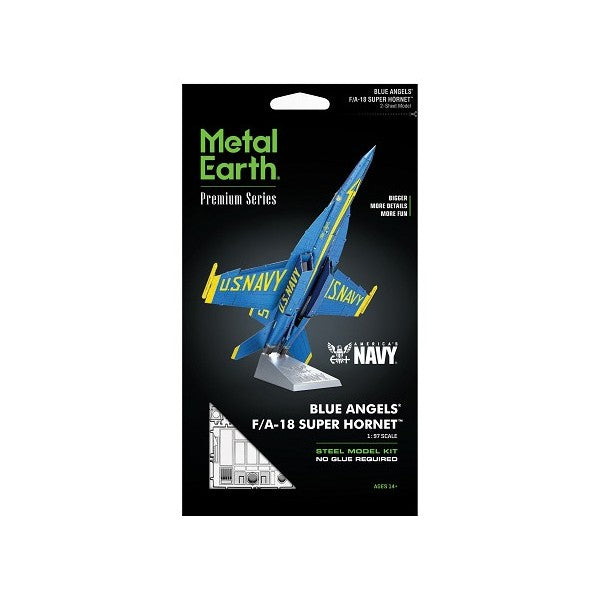 Metal Earth ICONX Blue Angels F/A - 18 Super Hornet – 3D Metal Model Kit