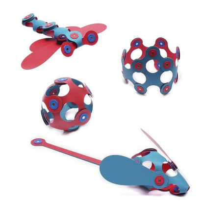 Clixo Itsy Pack - Flamingo/Turquoise – Magnetic Building Toy