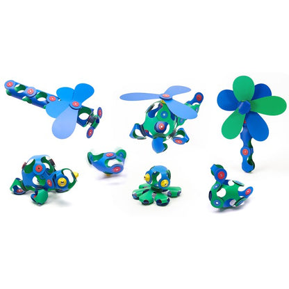 Clixo Crew Pack - Blue/Green – Magnetic Building Toy