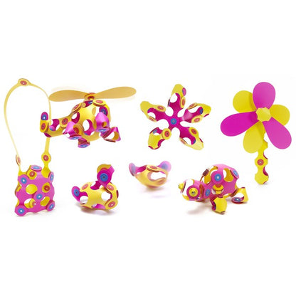 Clixo Crew Pack - Pink/Yellow – Magnetic Building Toy