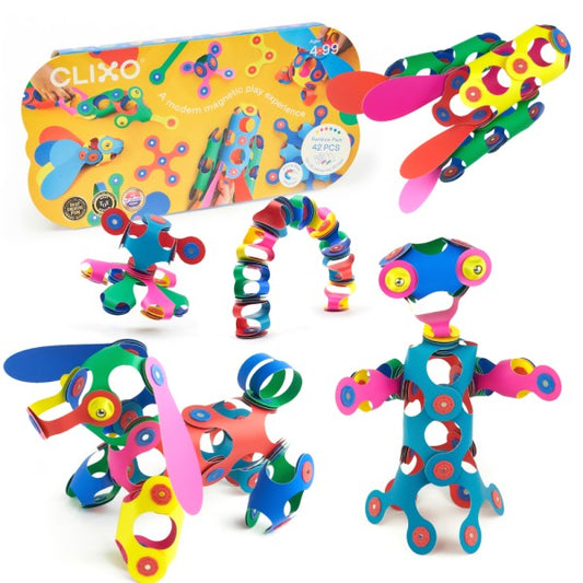 Clixo Rainbow Pack – Magnetic Building Toy