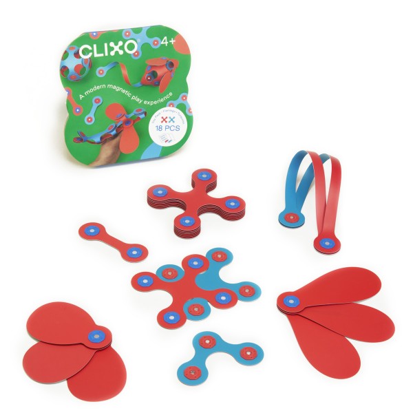 Clixo Itsy Pack - Flamingo/Turquoise – Magnetic Building Toy