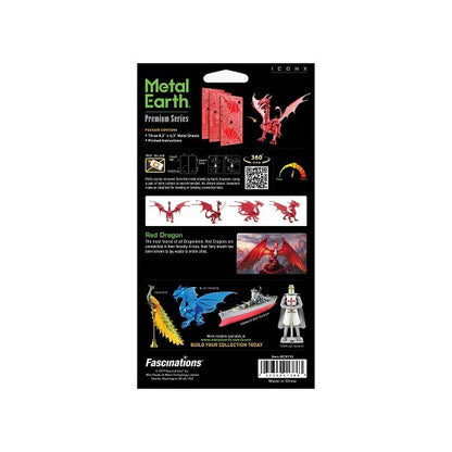 Metal Earth ICONX Red Dragon – 3D Metal Model Kit
