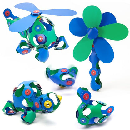 Clixo Crew Pack - Blue/Green – Magnetic Building Toy