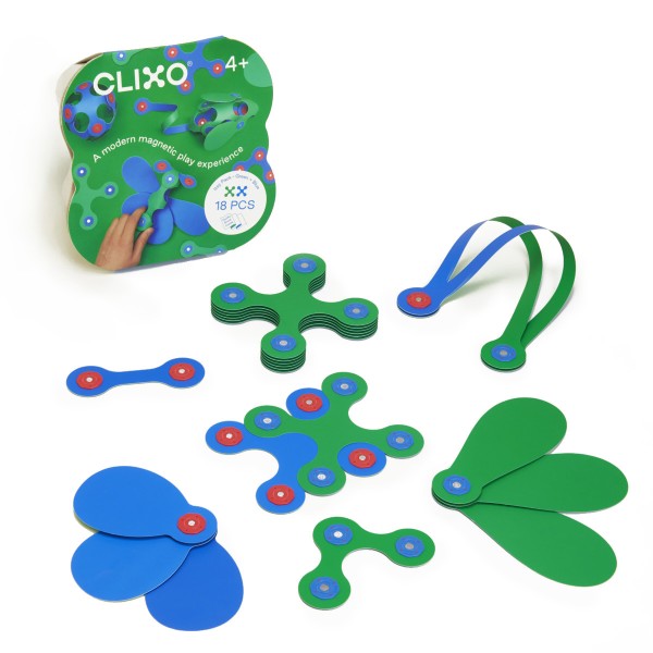 Clixo Itsy Pack - Green/Blue – Magnetic Building Toy