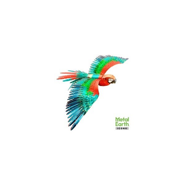 Metal Earth ICONX Parrot - Jubilee Macaw – 3D Metal Model Kit