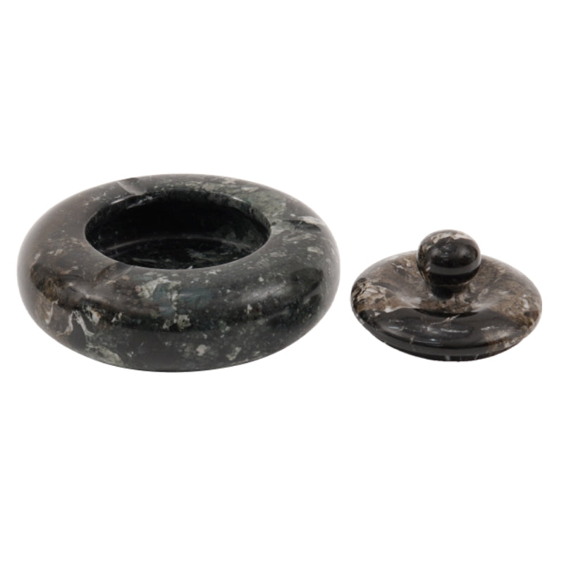 Marble Ash Tray with Lid - 12.5cm
