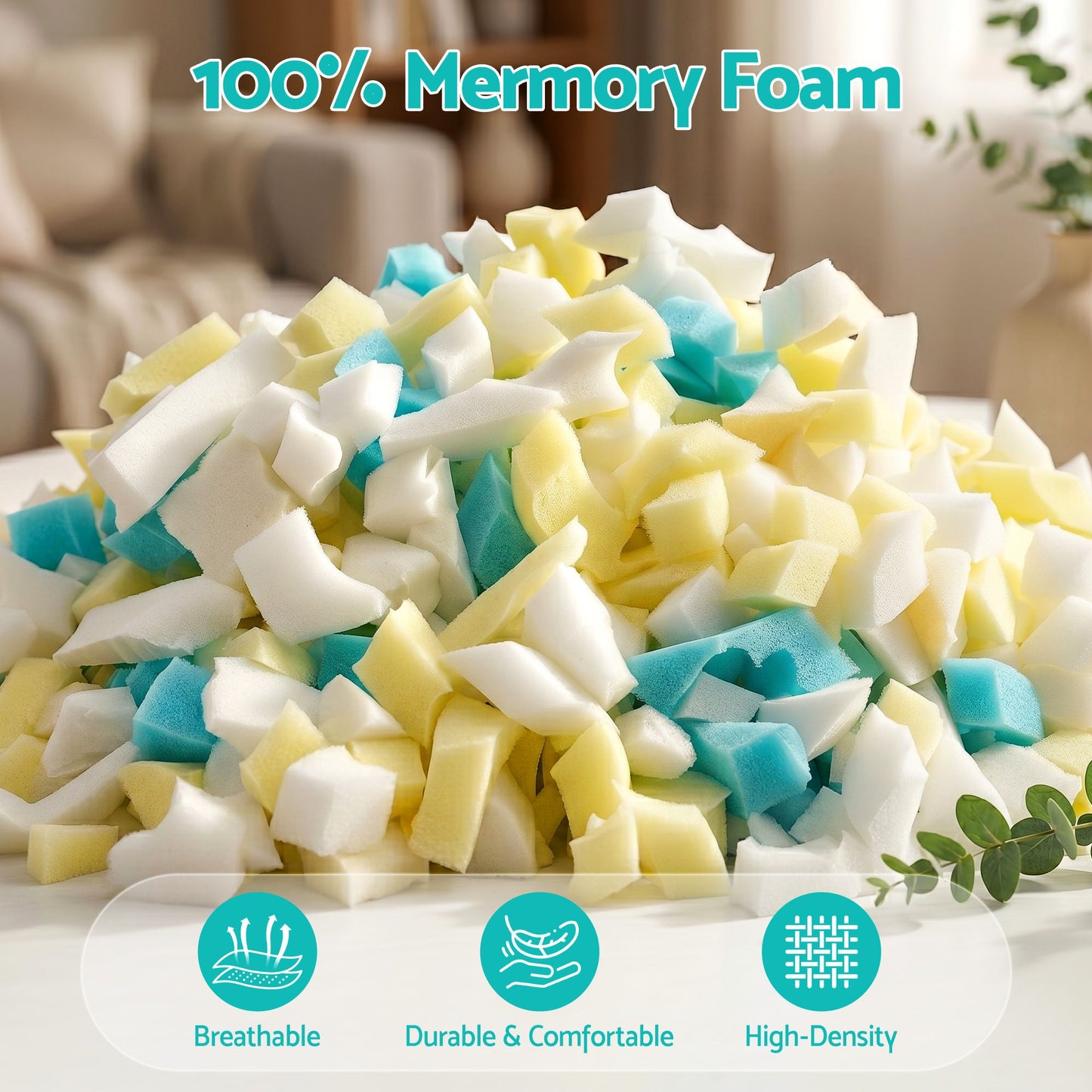 Artiss 5lbs (2.2KG) Bean Bag Filler Shredded Memory Foam Filling High Density Soft Pillow...