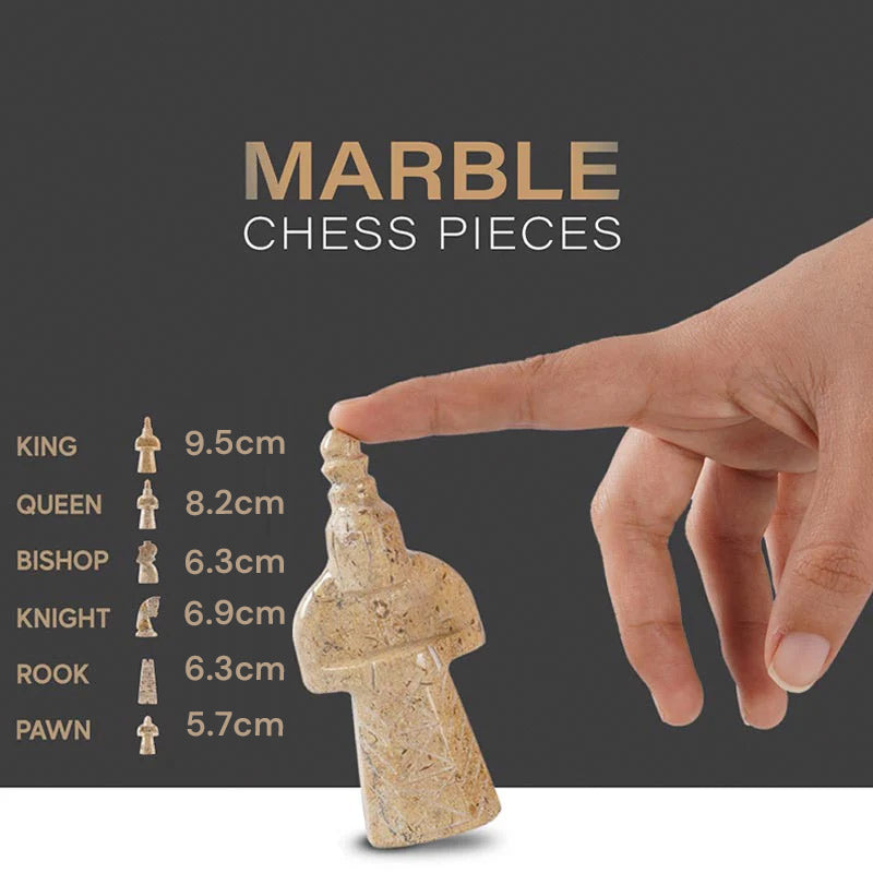 Marble Chess Set 38cm Special Edition Chess Set – Black & Coral