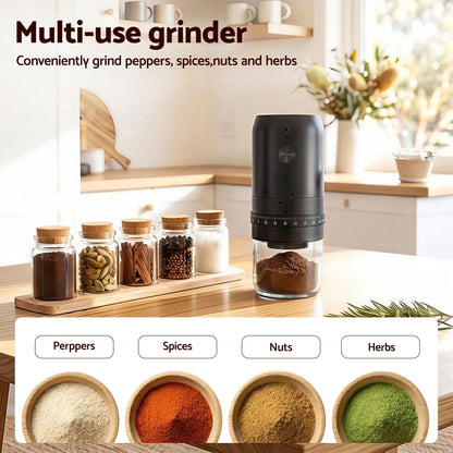 Devanti Electric Coffee Grinder USB-C Rechargeable Portable Coffee Bean Grinder With 40...