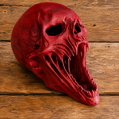 Gothic Demon Skull Sculpture — Dark Fantasy Home Decor 12