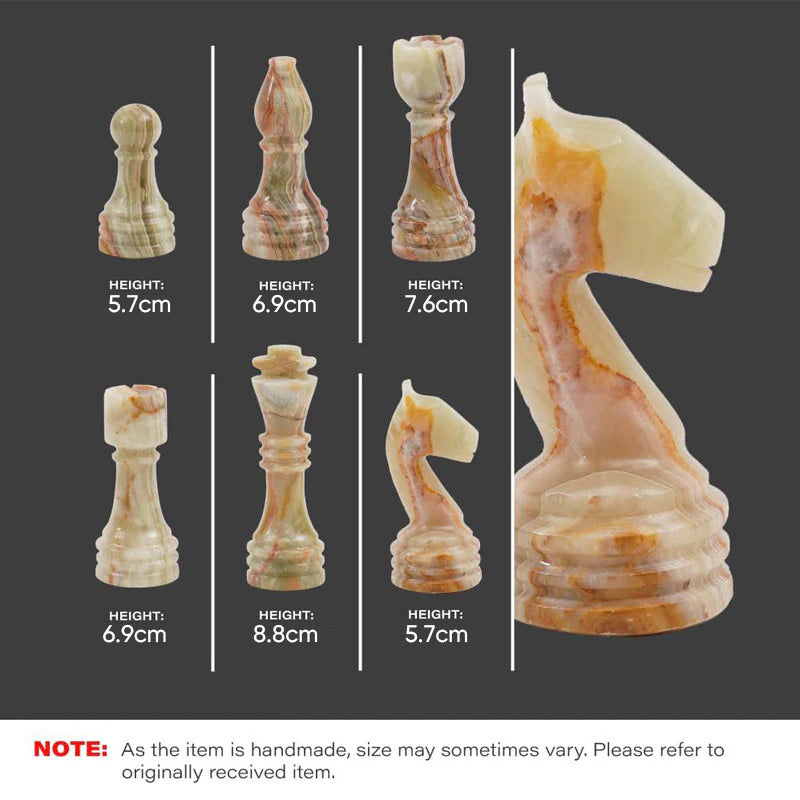 Marble Chess Set 38cm – Green & White