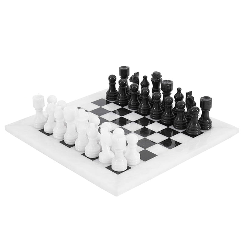 Marble Chess Set 30cm – Black & White
