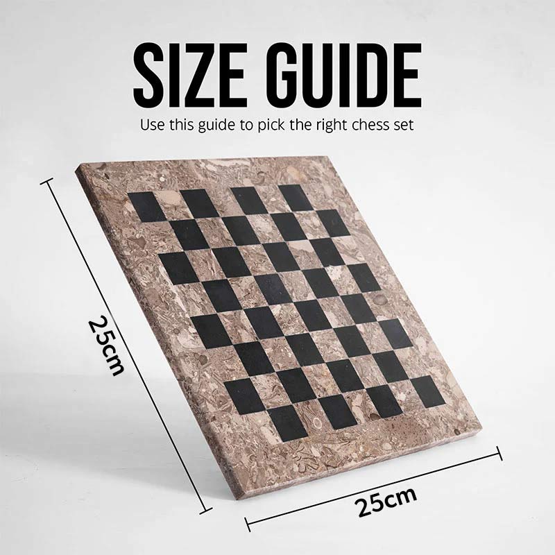 Marble Chess Set 25cm – Black & Oceanic