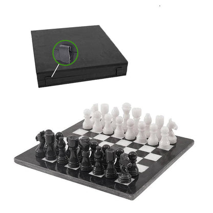 Marble Chess Set 30cm – Black & White