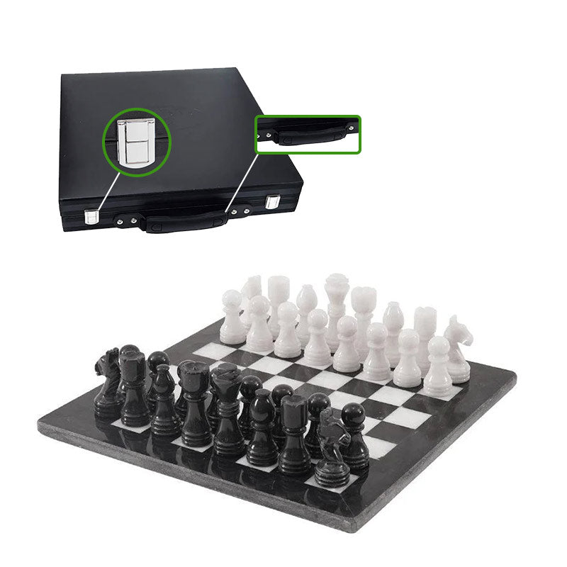 Marble Chess Set 30cm – Black & White