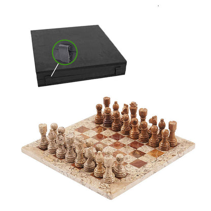 Marble Chess Set 30cm – Coral & Red