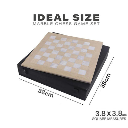 Marble Chess Set 38cm – Verona & White